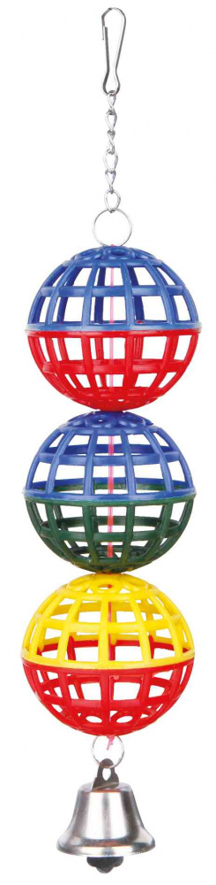 Gioco 3 Palline con Griglia per Uccelli e Piccoli Animali