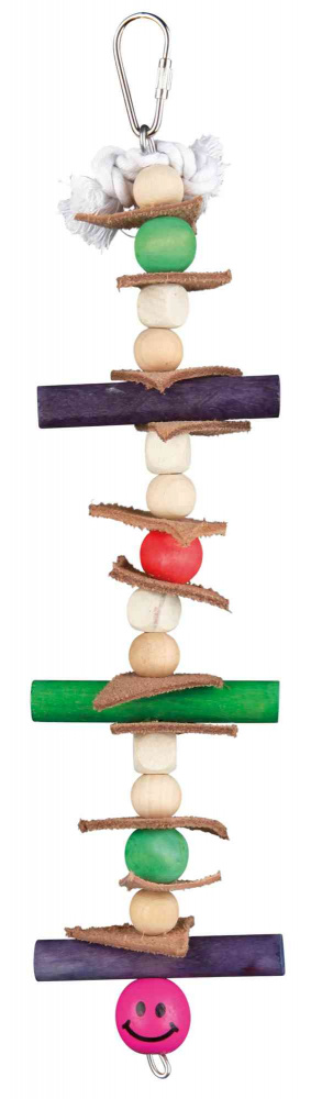 Gioco con Corda, Cuoio e Perline per Uccelli – 28cm