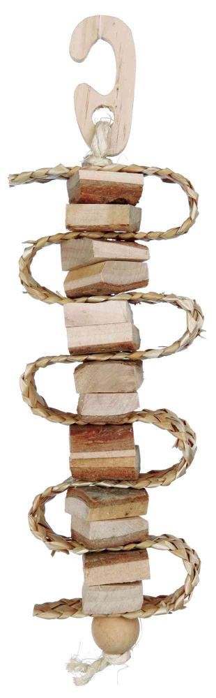 Legno da Beccare con Corda Sisal per Uccelli – 30cm