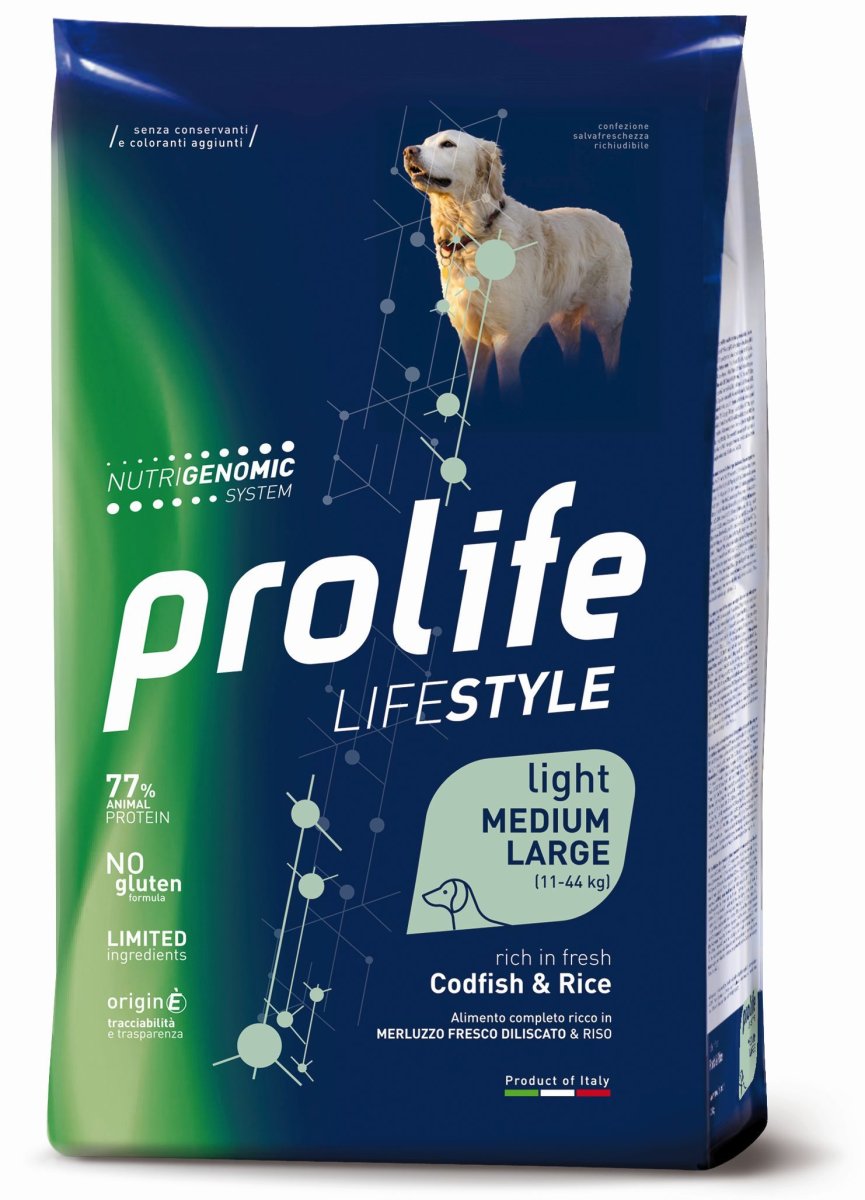 Prolife LifeStyle Adult Medium e Large Light Merluzzo e Riso 12kg