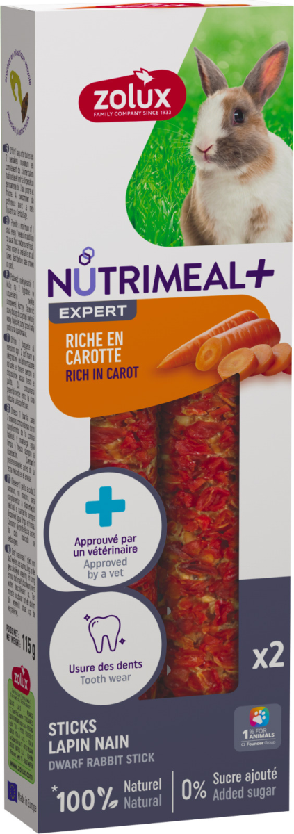 Nutrimeal Stick Premium Conigli Carota 115g