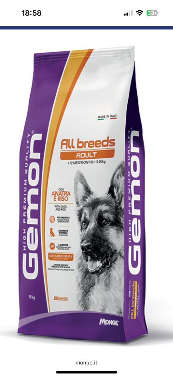 GEMON CROCCHETTE ALL’ANATRA 15KG