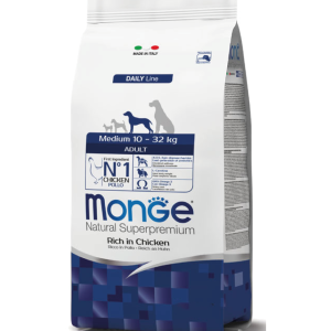 MONGE MEDIUMA DULTO10-32 CON POLLO 12KG