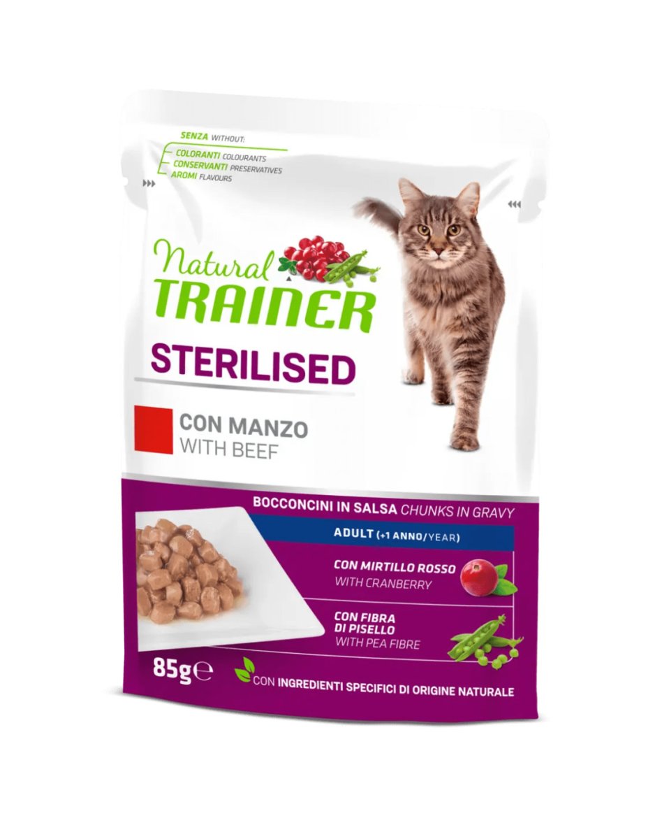 NATURAL TRAINER bocconcini in salsa per gatti adulti sterilizzati con tonno … 1.3